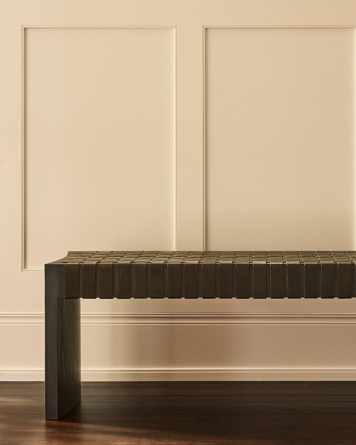 Ben | Charcoal Ash Wood & Green Leather