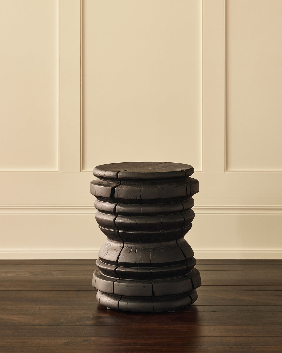 Blackened Wood Side Table
