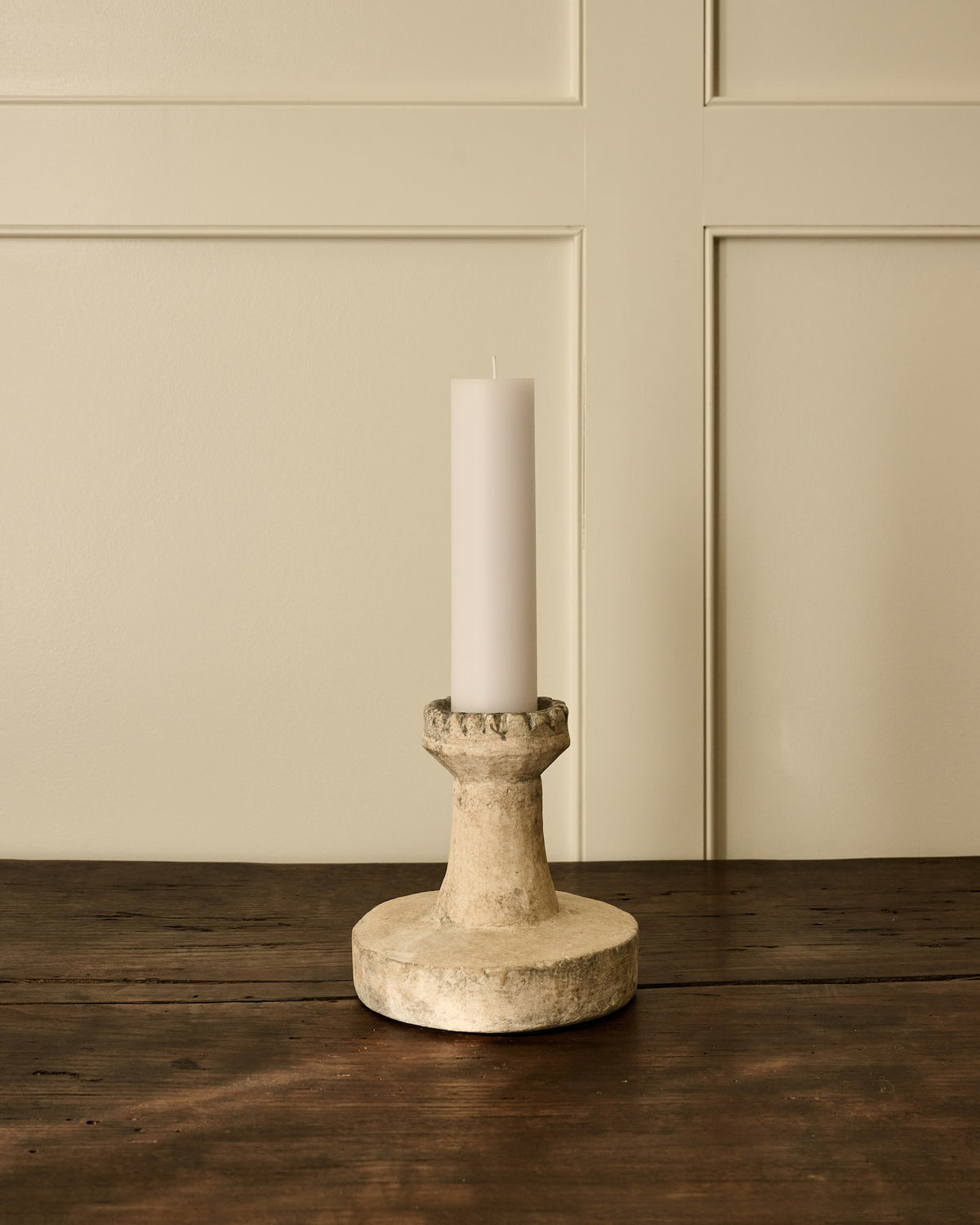Natural Cast Stone Candleholder