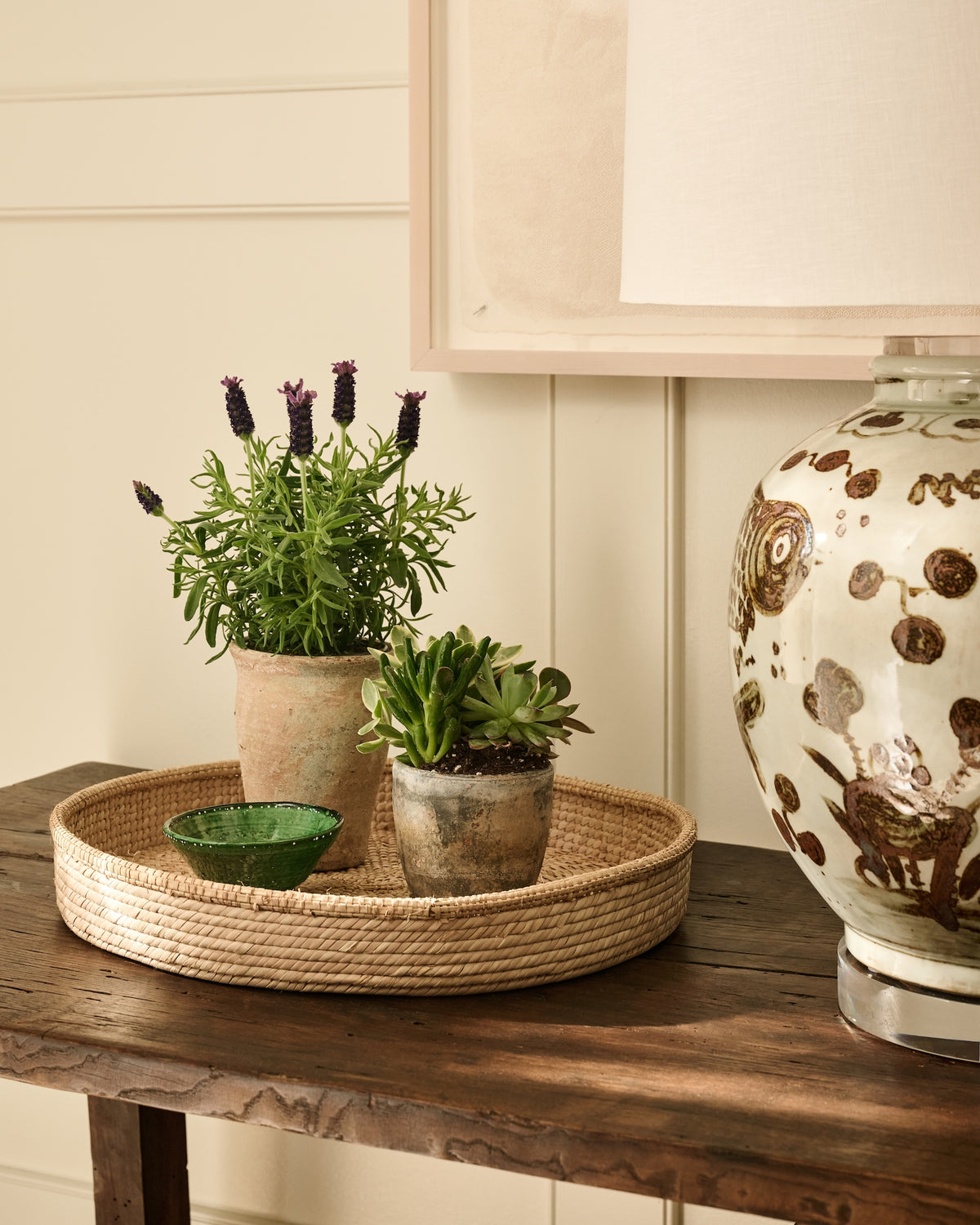 Natural Round Low Tray