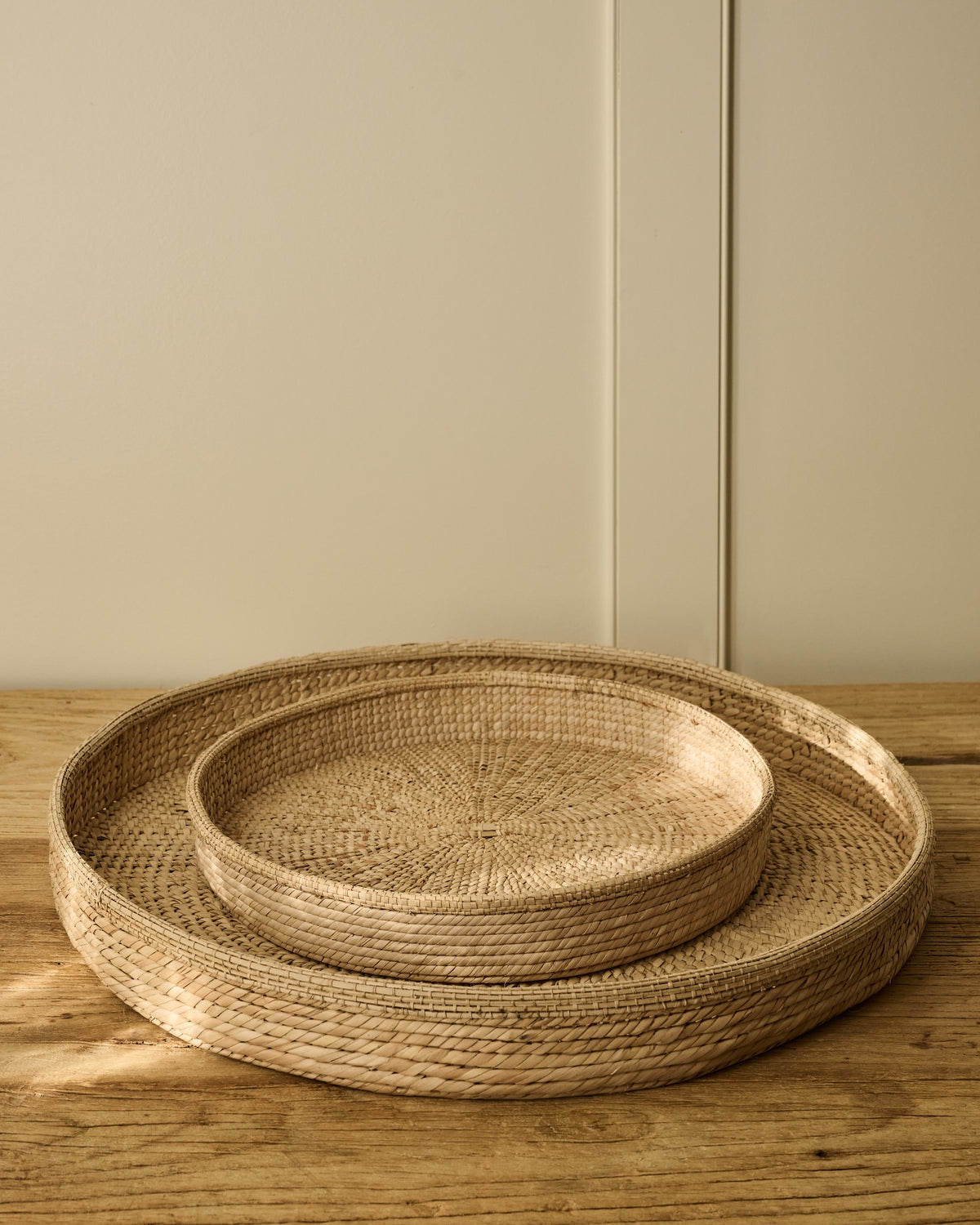 Natural Round Low Tray