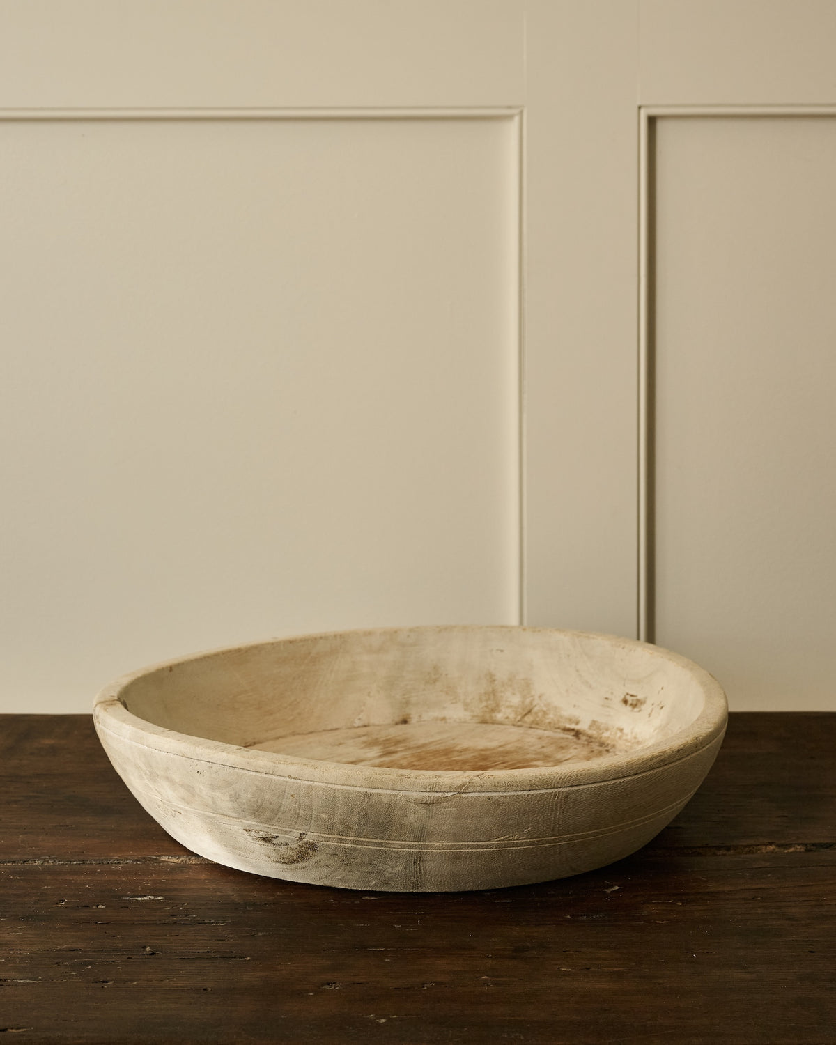 Vintage Shallow Wood Bowl