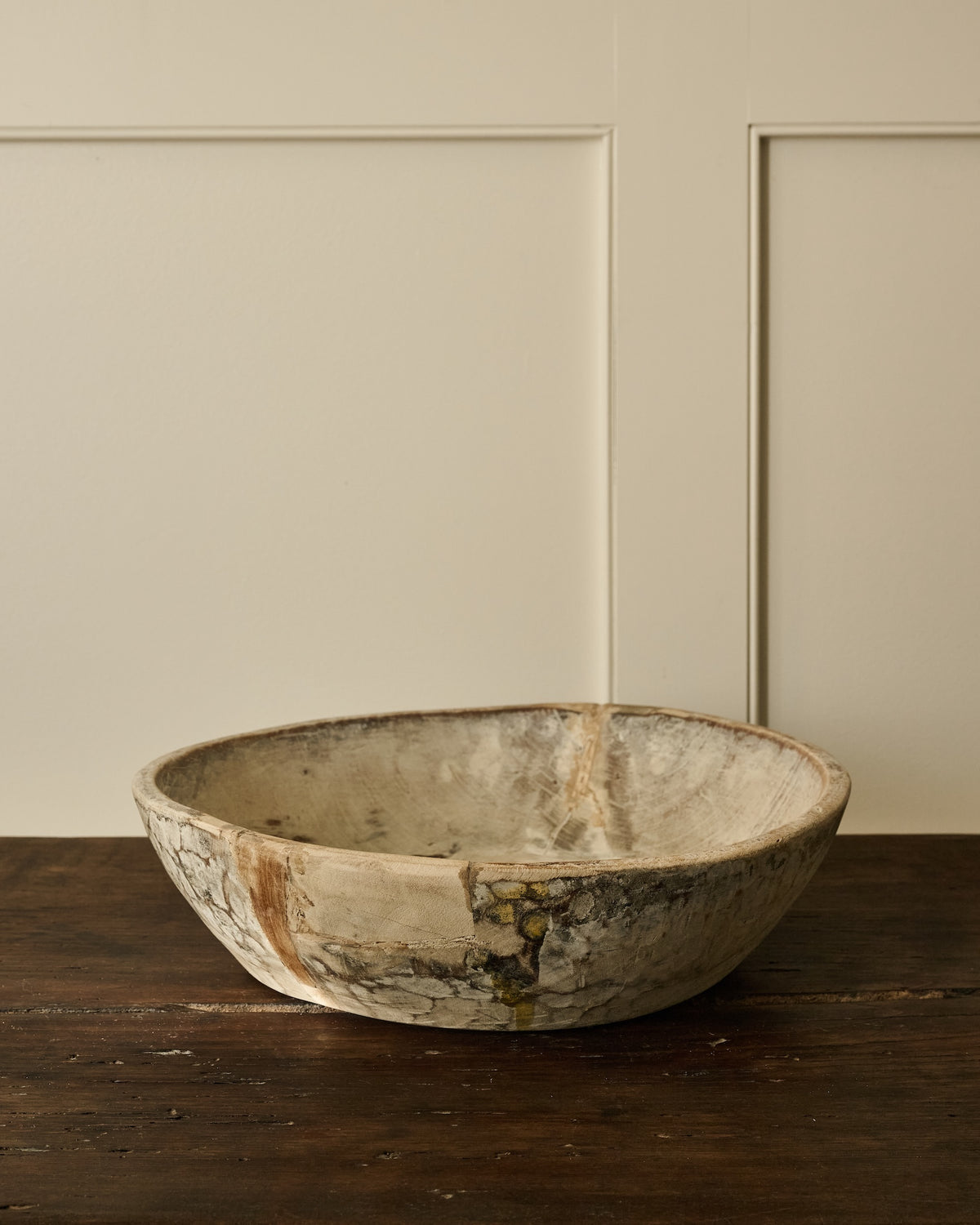 Vintage Shallow Wood Bowl