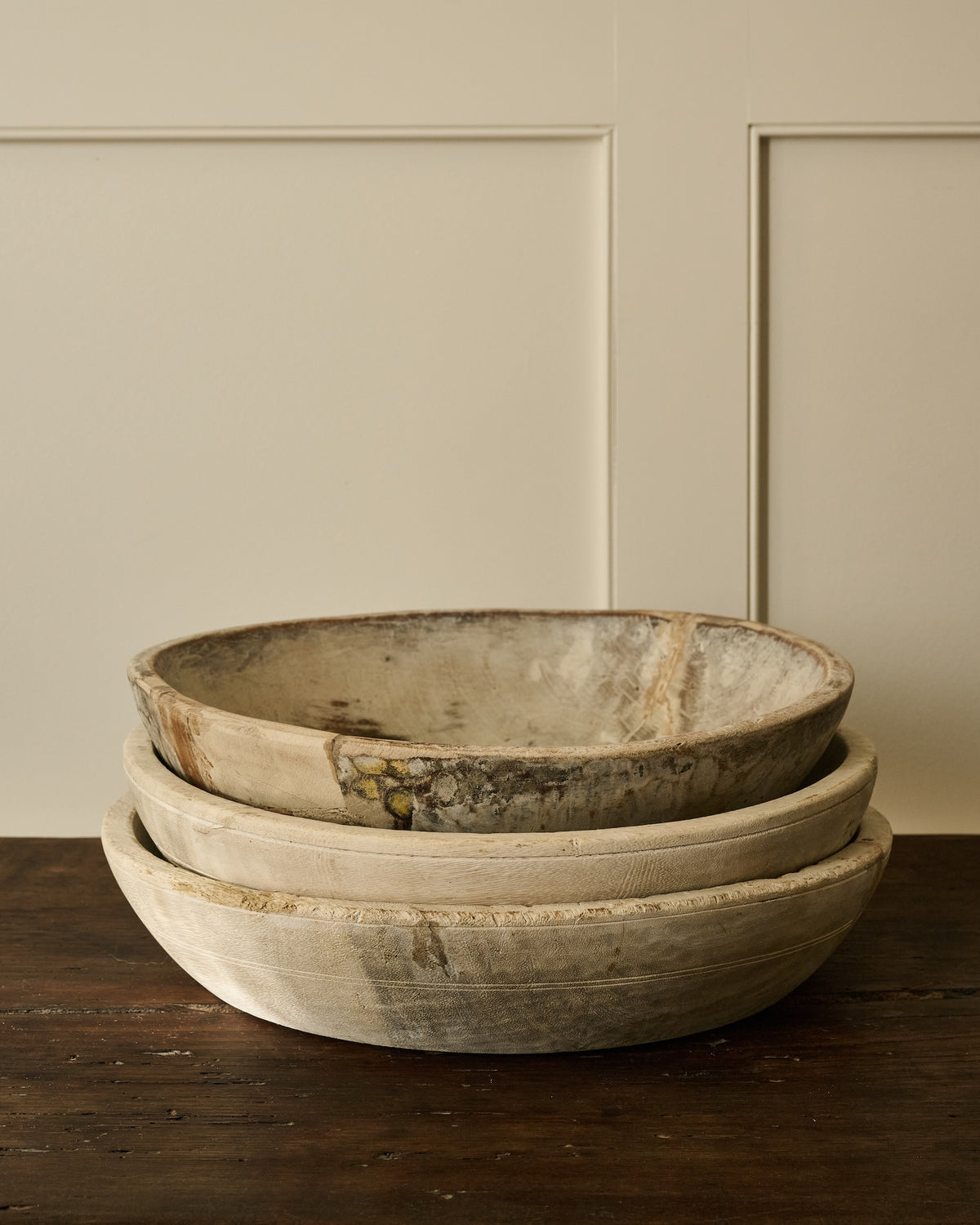 Vintage Shallow Wood Bowl