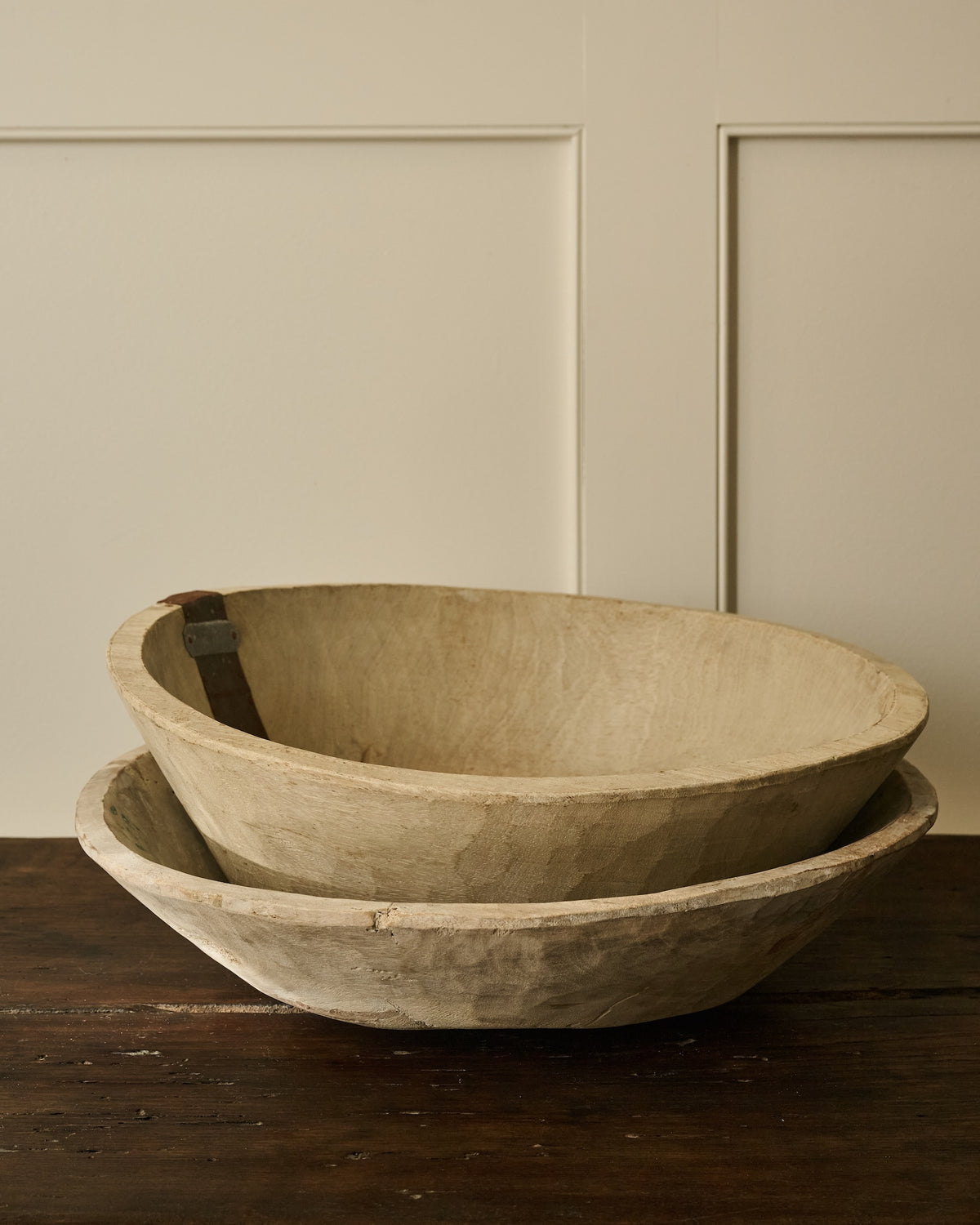 Vintage Shallow Wood Bowl