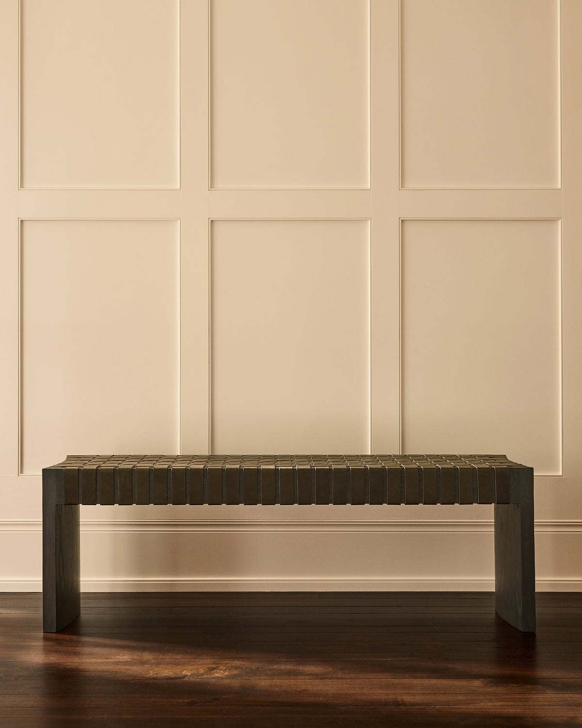 Ben | Charcoal Ash Wood & Green Leather