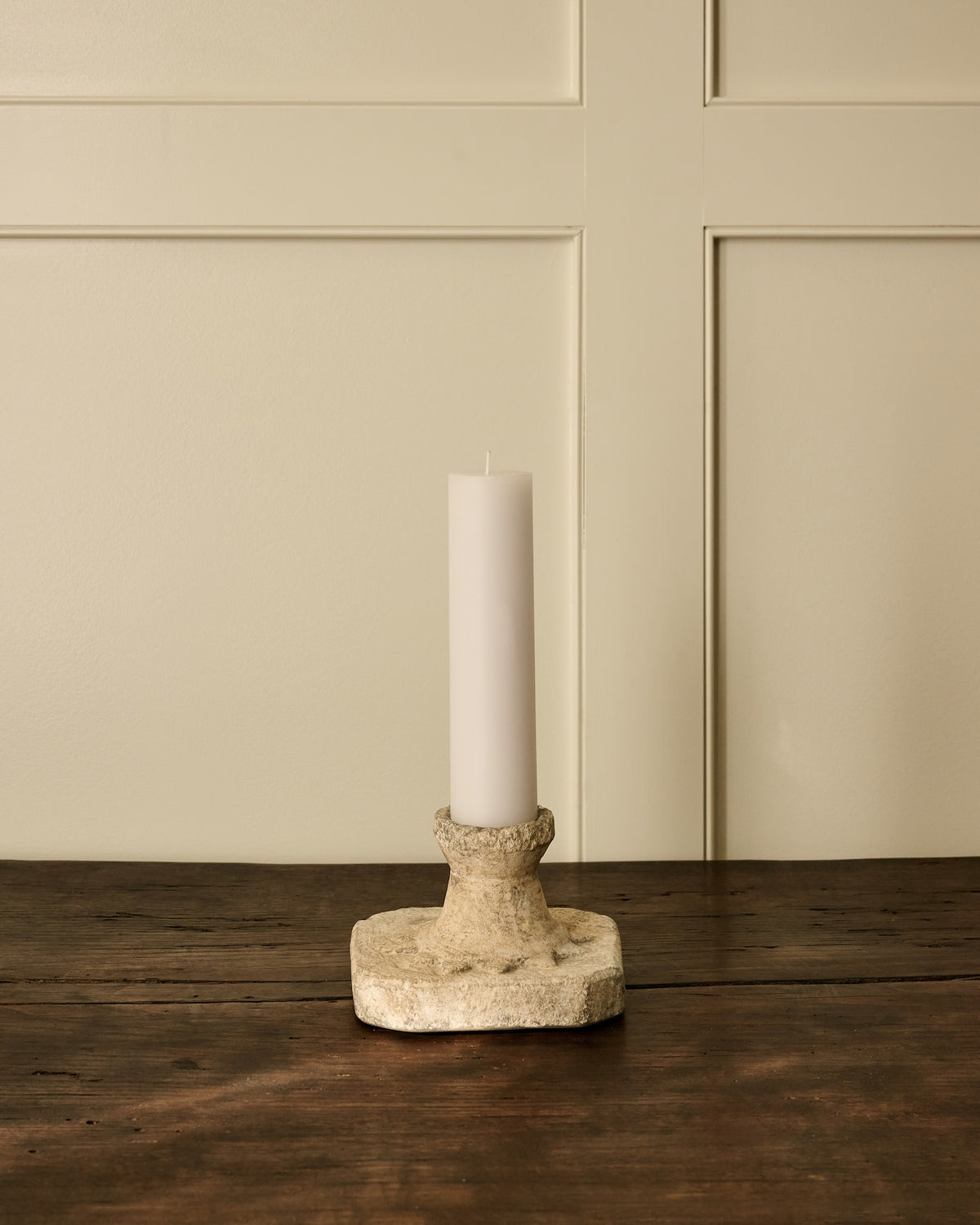 Natural Cast Stone Candleholder