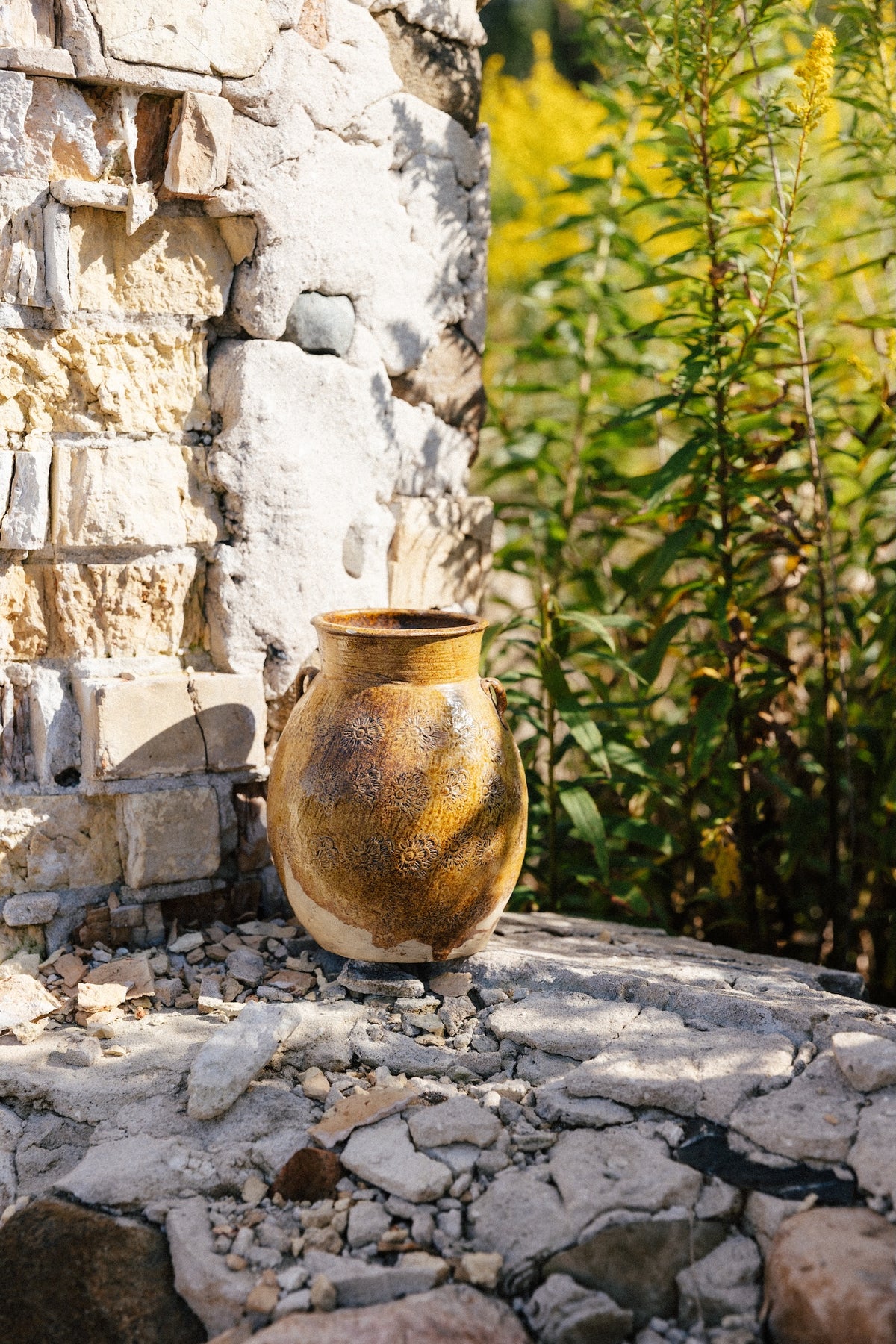 Vintage Brown Ceramic Jar